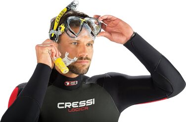 Маска для дайвінгу Cressi Big Eyes Evolution прозора/жовта, універсальна, для підводного плавання, апное та снорклінгу, високоякісна
