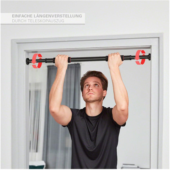 Розсувний турнік Sport-Tec Pull-Up 4.0 для дверного отвору, чорний, 63-101 см