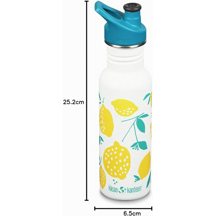 Сталева багаторазова пляшка для води Klean Kanteen (Lemons), унісекс, 1008925