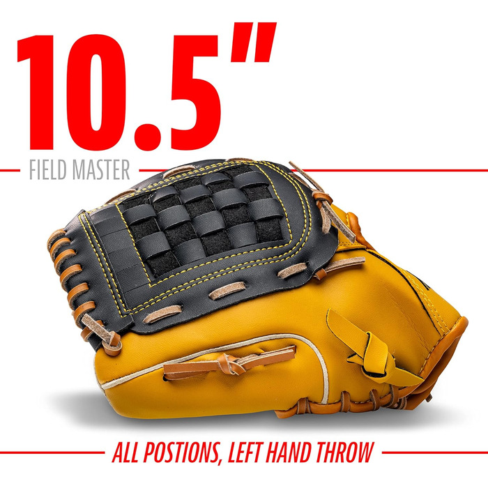 Рукавиця для бейсболу Franklin Sports Field Master серії для лівші, розмір 10.5 дюймів