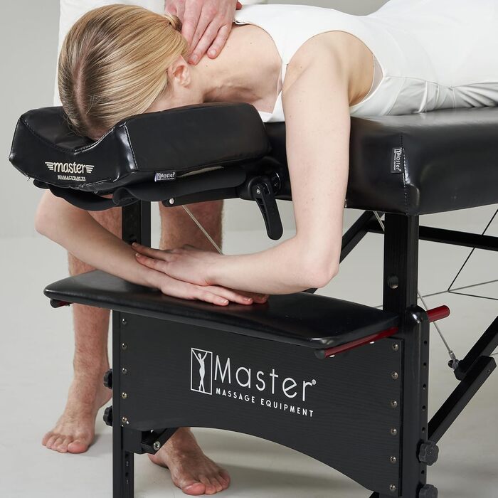 Складаний масажний стіл Master Massage Galaxy 76 см з дерева, чорний, з музичним подушкою-динаміком для косметології, масажу і терапії