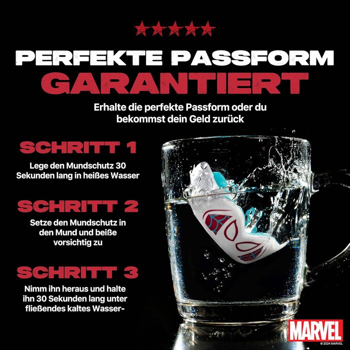 Захист для зубів Marvel Sport Spider-Gwen для дорослих та дітей, для контактних видів спорту (ругбі, ММА, бокс, джудо, хокей)