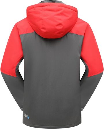 Чоловіча водонепроникна лижна куртка PHIBEE, зимова, тепла, від вітру, з капюшоном, червоно-сіра, XXL