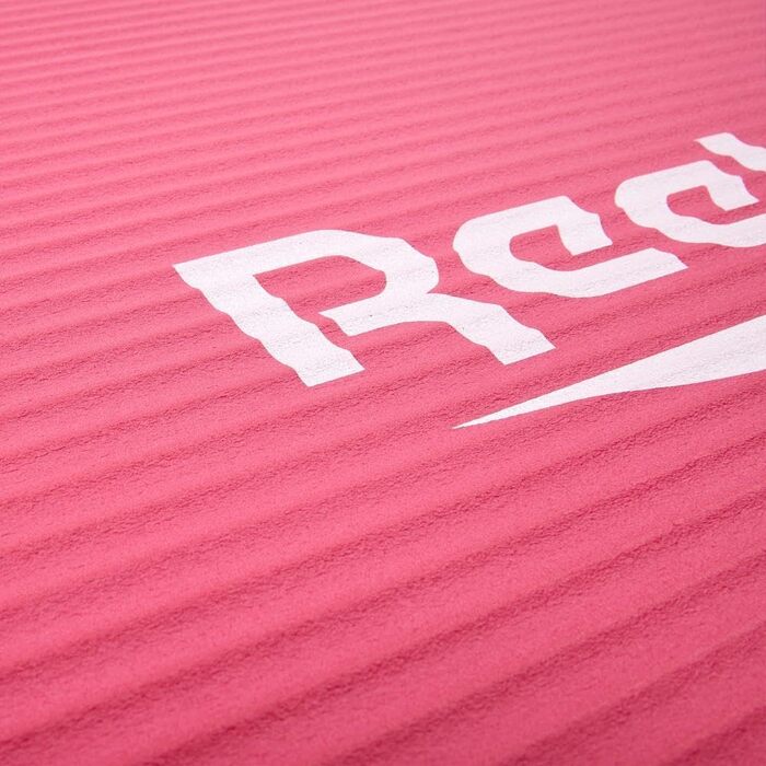 Reebok килимок для тренувань 7 мм рожевий, нековзкий, з натуральної гуми — для фітнесу, гімнастики, домашніх тренувань
