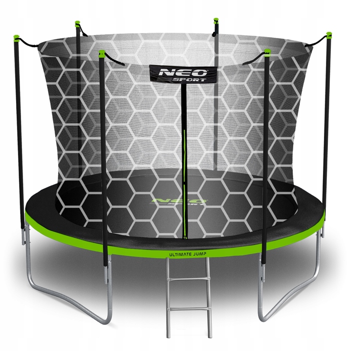 Садовий батут Neo-Sport 8ft/252см із внутрішньою сіткою та драбиною