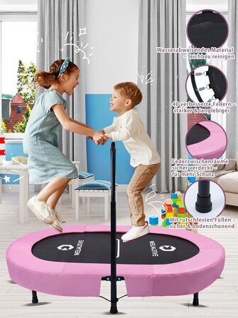 Батут овальний для дому 2 осіб, до 150 кг, рожевий з сіткою - для дітей та дорослих, фітнес, розвиток м'язів