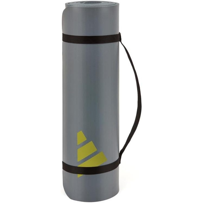 Килимок для йоги adidas Tie-Dye – 10 мм NBR, нековзний, захищає суглоби, з ручкою для перенесення, товстий килимок для пілатесу та фітнесу, 183x61 см, сірий