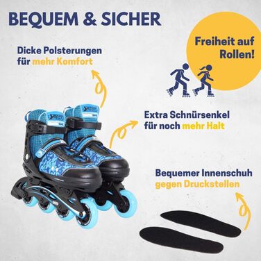 Дитячі ролики Best Sporting Kinder I Rollschuhe, регульовані, з гальмом, 4 колеса, зелено-чорні/синьо-чорні