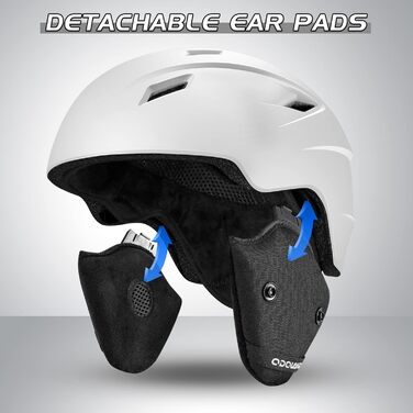 Шолом для лиж та сноуборду з маскою Odoland, білий, 52-55 см, захист UV 400, для жінок та чоловіків