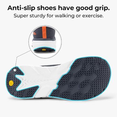 Чоловічі бігові кросівки FitVille з широкою колодкою, амортизація, легкі, дихаючі, для тенісу, фітнесу, джогінгу та ходьби (46 EU, чорний з сірим)