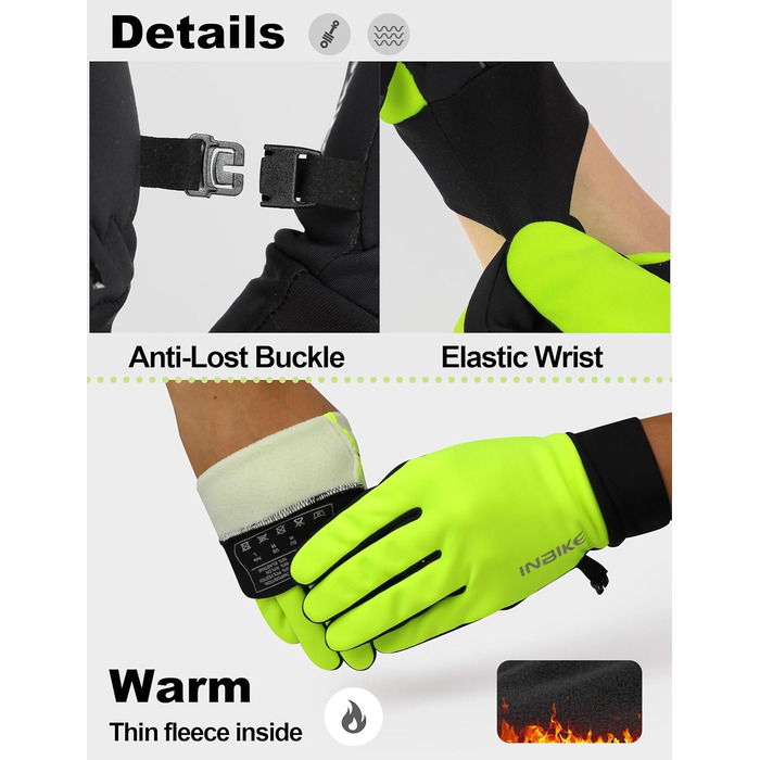Зимові рукавички для велоспорту та катання на лижах з сенсорним екраном, вітрозахисні, теплі, зелені, XL
