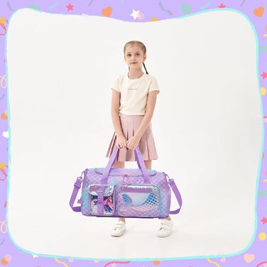 Дитяча спортивна сумка HTgroce Meerjungfrau з відділенням для взуття - ідеальна для танців, балету та подорожей