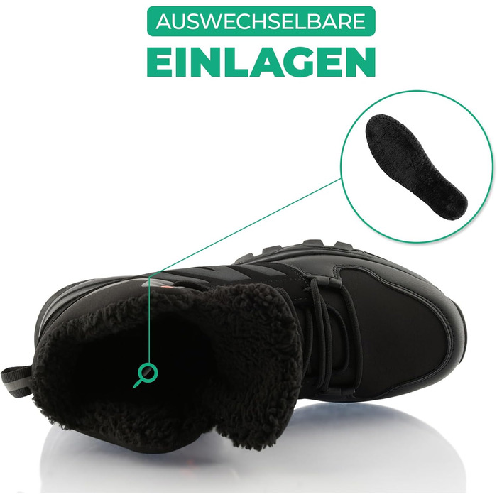 Черевики для ходьби жіночі та чоловічі, зимові, утеплені, Softshell, 43 EU, чорний/оранжевий