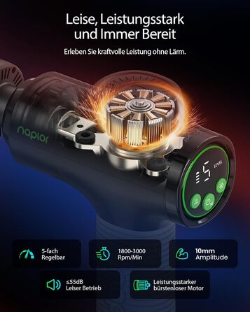 Масажер для тіла з охолодженням та підігрівом, тихий масаж глибоких м'язів проти болю в шиї та спині, LCD дисплей, ергономічний ручний масажер для дому та фітнесу, з сумкою