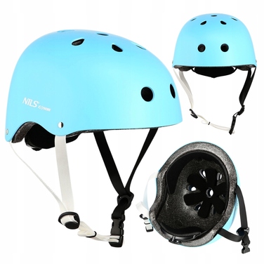 Дитячий велосипедний шолом з регулюванням + комплект захисту для скейту, розмір M