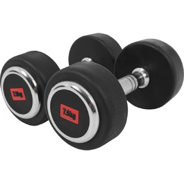 Гантелі GORILLA SPORTS 2,5-50 кг, гумові, гантельний набір, круглі, рифлений нековзкий хват, для фітнесу, з/без підставки, чавунні