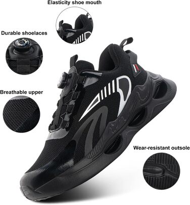 Чоловічі кросівки для бігу Hitmars: спортивні, дихаючі, з амортизацією, розмір 39-47 EU, чорний колір