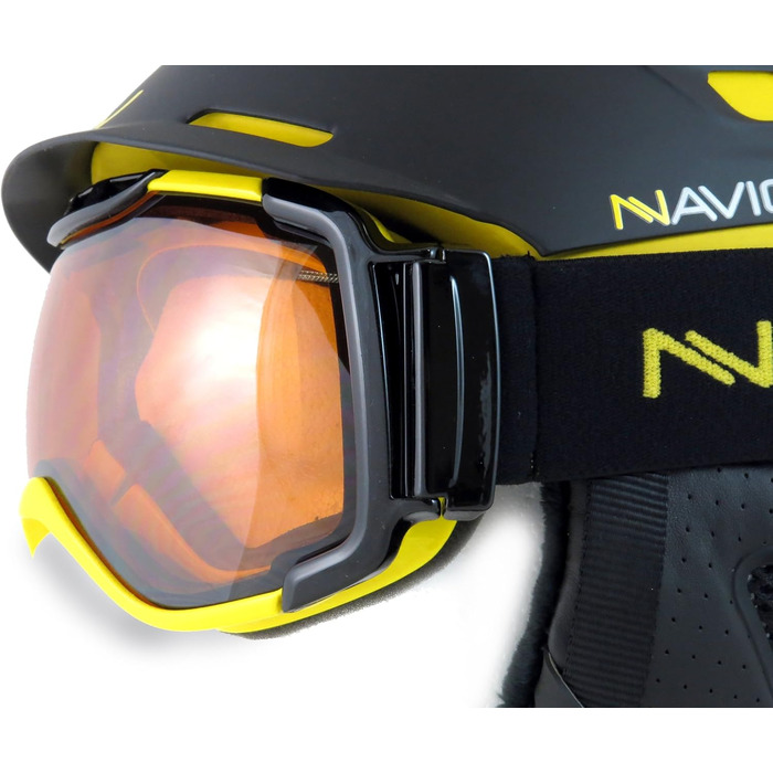 Лижна маска NAVIGATOR OMIKRON, унісекс, жовта, для сноуборду та гірських лиж, універсальний розмір