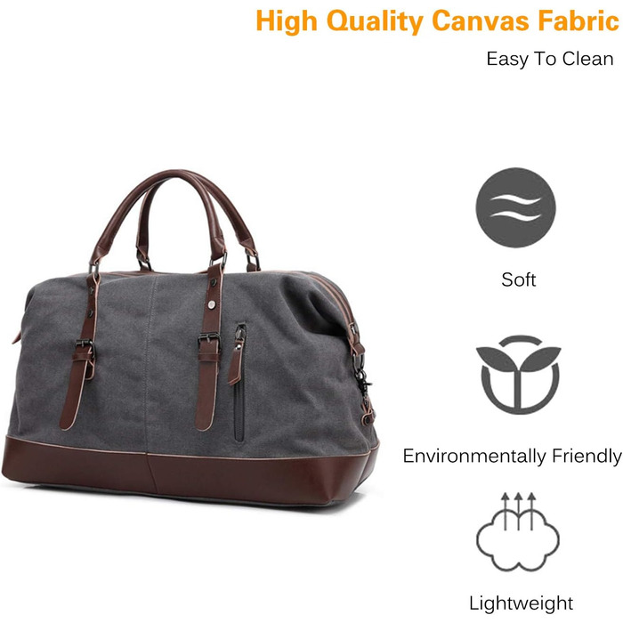 Спортивна сумка для подорожей FANDARE: багатофункціональна сумка-дафл з канвасу для фітнесу, кемпінгу та перельотів (Сіра)