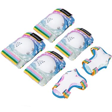 Захист для колін та ліктів BOSONER для дітей (6-15 років), комплект 6 шт. для роликів, інлайн-скейтів, скейтборду