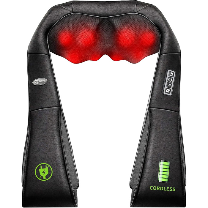 Масажер для шиї та спини Cotsoco, бездротовий, з підігрівом, 3D масаж, для жінок та чоловіків