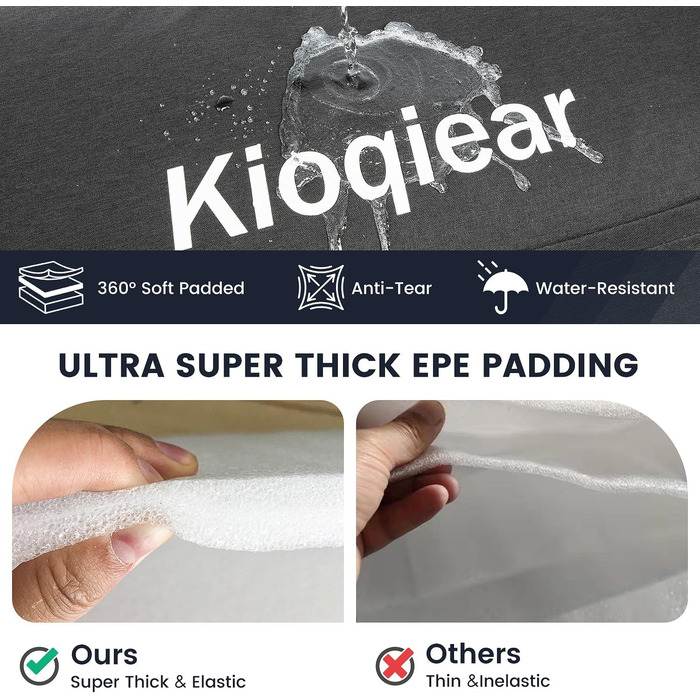 Чохол для сноуборда Kioqiear, посилений, з підкладкою, 165 см, чорний. Підходить для перевезення в літак, вміщує сноуборд, маску, рукавиці, черевики.