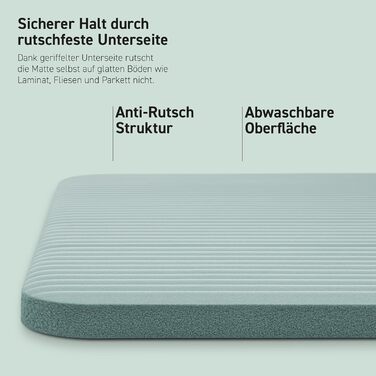 MSPORTS Килимок для гімнастики Premium з ремінком + постер з вправами + додаток для тренувань | Шкіряний килимок для фітнесу 190 x 80 x 1,5 см - Кам'яно-сірий - Килимок для йоги без фталатів 190 x 80 x 1,5 см