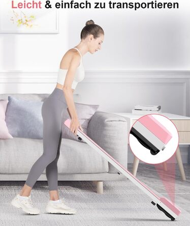 Ходьбова доріжка HomeFitnessCode - компактний електричний біговий тренажер для дому (рожевий)