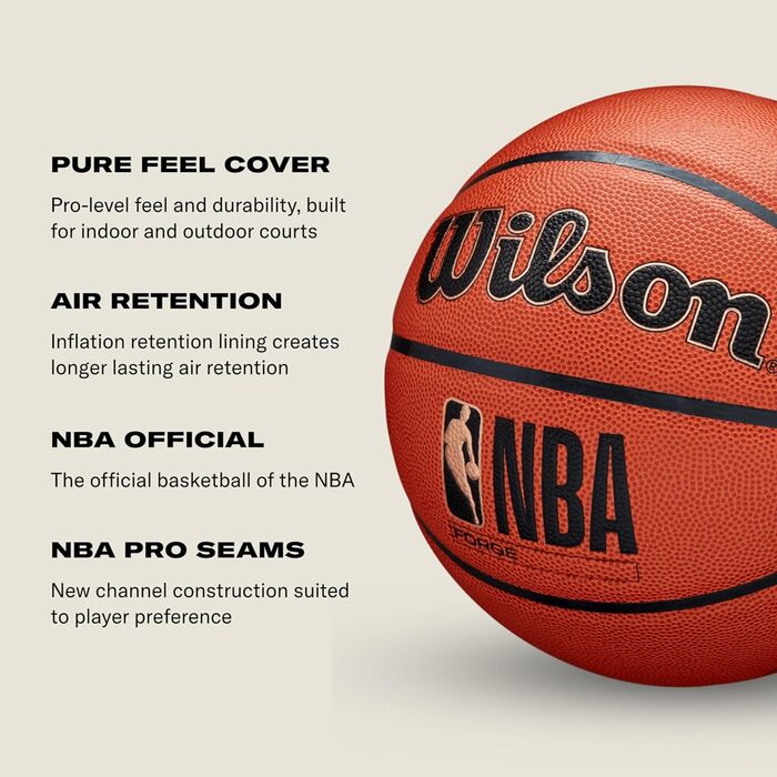 М'яч для баскетболу Wilson NBA Forge Wow Indoor/Outdoor, Розмір 7, Градієнт кольору