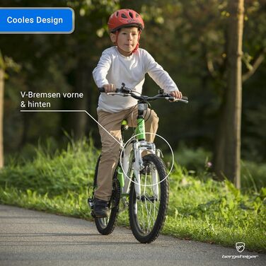 Дитячий велосипед Bergsteiger Montreal 20/24 дюймів, 18 швидкостей Shimano, повна амортизація, для хлопчиків і дівчаток 6-13 років, гірський велосипед