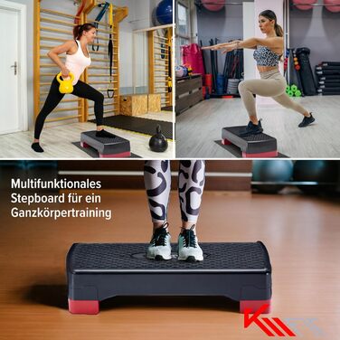 Степпер для дому KM-Fit | Степ-бенч для фітнесу з регулюванням висоти | Спортивний степпер для аеробіки до 200 кг