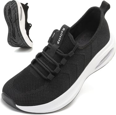 Жіночі кросівки з широкою передньою частиною та надширокою колодкою. Зручні для бігу, тренувань, занять у залі, ходьби. Повітряна амортизація, ультралегкі, дихаючі, з підтримкою склепіння стопи (41 EU, Чорний)