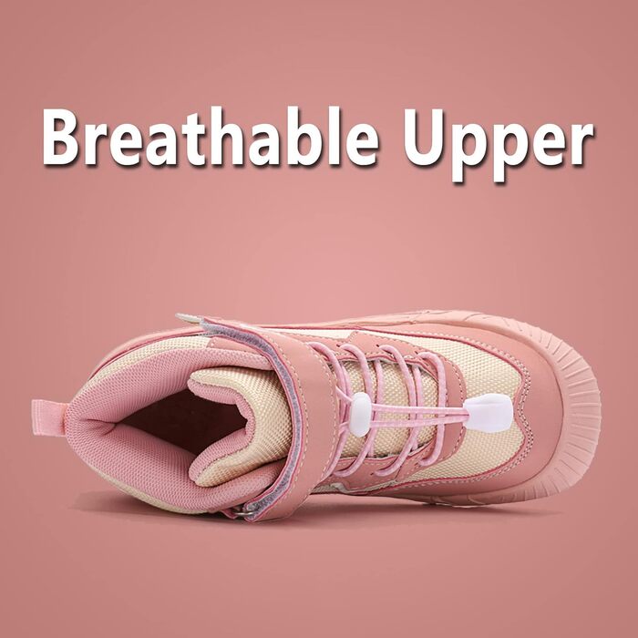 Дитячі трекінгові черевики FLIOZY - рожеві, легкі, дихаючі, з антиковзкою підошвою. Підходять для хлопчиків та дівчаток, розмір 27 EU.