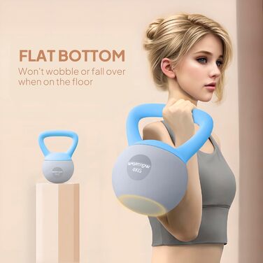 Гантель SPORTNOW Soft Kettlebell 4/6/8/10/12 кг з нековзким руків'ям для фітнесу та силових тренувань вдома