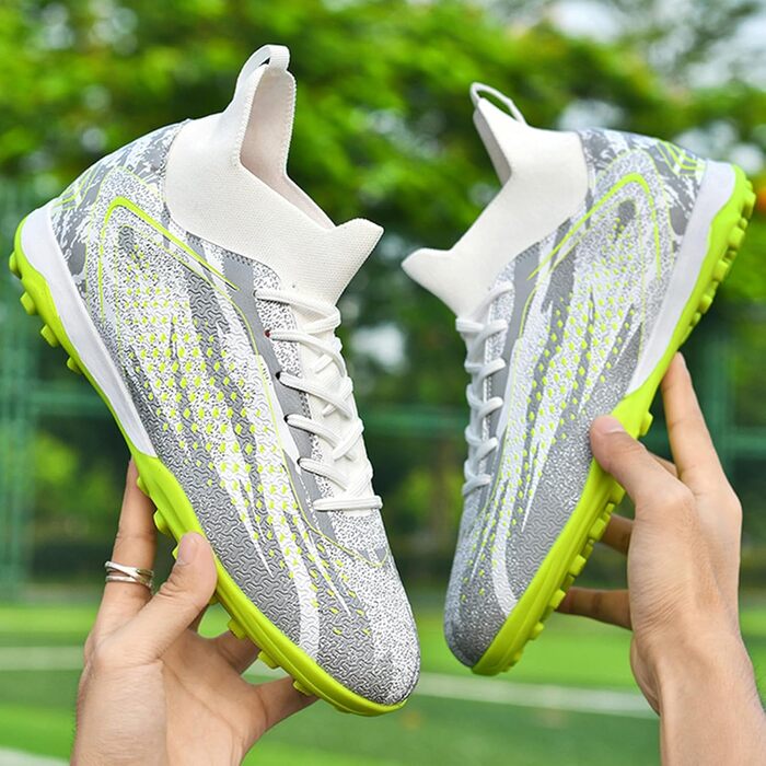 Дитячі футбольні бутси Donbest для хлопчиків: штучний газон, AG, FG, штифти, професійне тренування (4 білий, 34 EU)