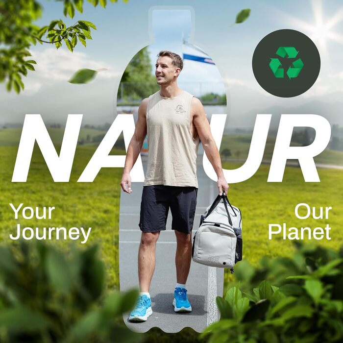 Спортивна сумка [з переробленого PET] 50L – сумка для спортзалу та рюкзак 2в1 – водонепроникна спортивна сумка для чоловіків та жінок – спортивний рюкзак з відділенням для взуття, велика туристична сумка (Савана Бежевий)