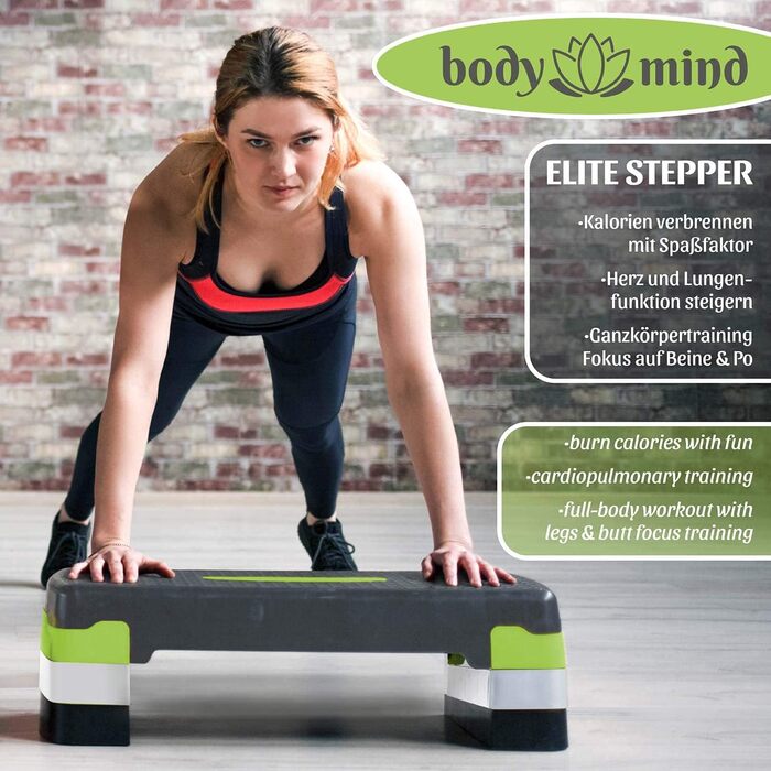 Аеробічний степ-платформа Body & Mind Elite Board з антиковзким килимком і електронною книгою для тренувань