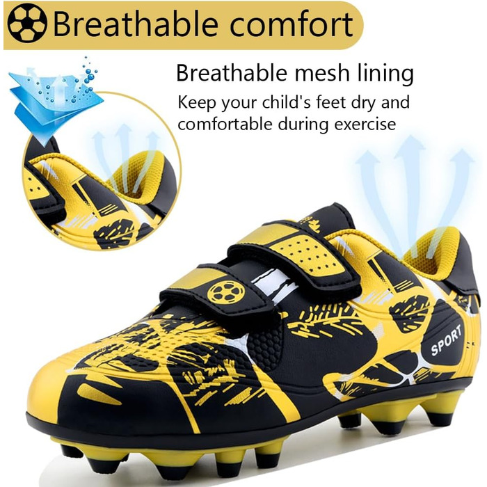 Дитячі футбольні бутси для хлопчиків та дівчаток, унісекс, зелені, чорно-жовті, розмір 28-37