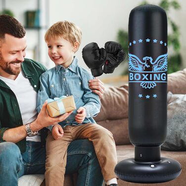 Надувний боксерський мішок для дітей 160 см з рукавичками. Підходить для карате, тхеквондо, ММА. Боксерський мішок з підставкою для дорослих та дітей.
