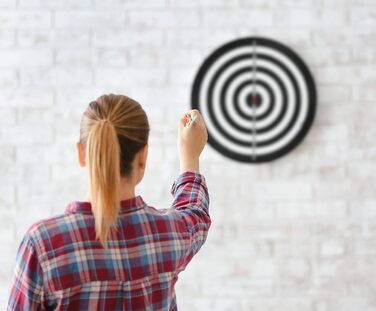 Dartscheibe Stagecaptain DBP-1810 Bullseye: Паперова мішень для дротиків з дротиками - для початківців, двостороння