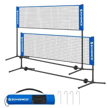 SONGMICS М'язова сітка для бадмінтону та волейболу, регульована висота, 3 м, блакитна