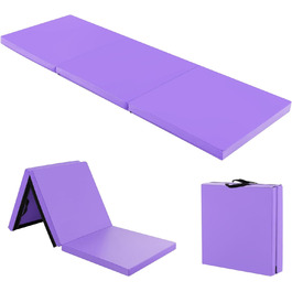 Складаний спортивний мат COSTWAY 180x60x5 см, водостійкий, нековзкий, для гімнастики, йоги та фітнесу, жовтий та рожевий