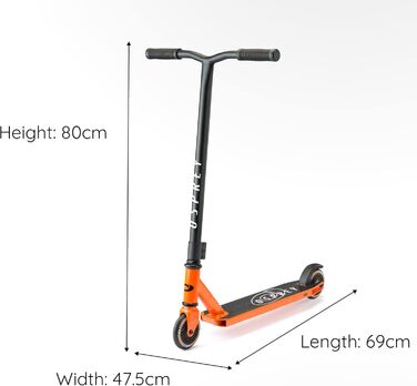 Самокат трюковий Osprey Stunt Pro 360° для дітей та дорослих, з підшипниками ABEC 5, помаранчевий