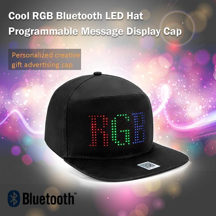 LED-шапка з Bluetooth, шапка з підсвічуванням RGB, для танців, вечірок, риболовлі, прогулянок, захист від сонця