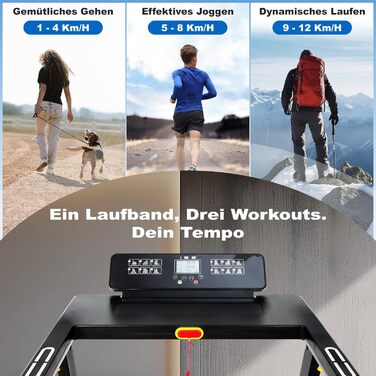 Ходунка-біговий килимок ISE 2-в-1 для дому, до 12 км/год, ультратонкий, складний, до 120 кг, LED-дисплей, 12 програм, для суглобів