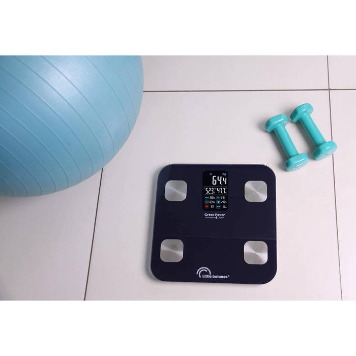 Ваги-аналізатор тіла LITTLE BALANCE 8661 Cardio X4 USB-R, нічний синій, до 180 кг, розумні, з USB зарядкою, перезаряджувані, без батарейок, ремонтопридатні