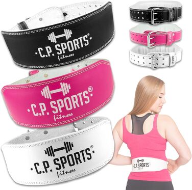 Жіночий шкіряний пояс для важкої атлетики C.P.Sports, анатомічний, для фітнесу та тренувань у залі, м’який, ергономічний