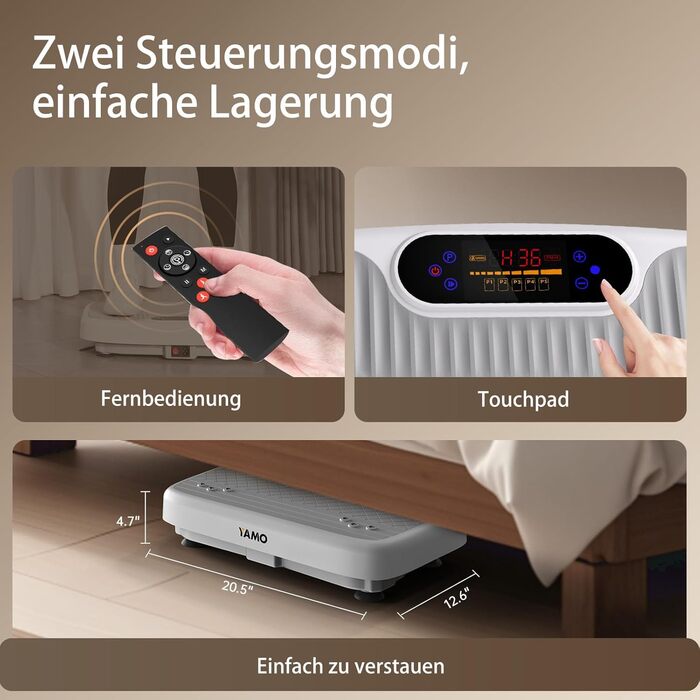 Вібраційна платформа YAMO для схуднення та тренувань всього тіла, масажер - 330 кг, сірий колір