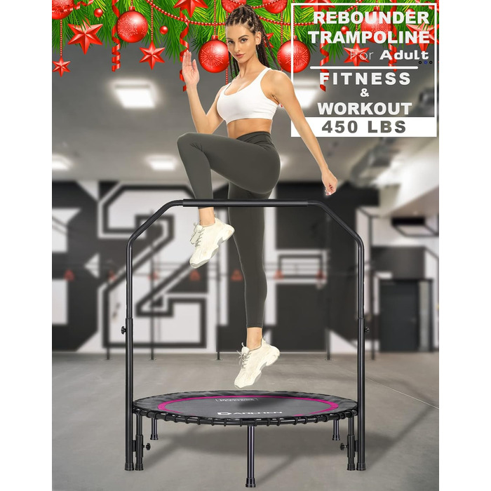 Трамплін для фітнесу DARCHEN 450F – Рожевий, без ручки – універсальний розмір