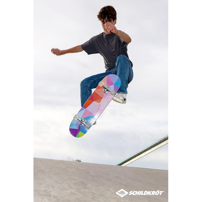 Скейтборд Schildkröt Kicker 31' для початківців, 9 шарів клену, подвійний кік, ABEC5, абстрактний дизайн